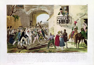 De Inwoners die de Poorten van Grenoble aan de Voeten van de Keizer Leggen, 6 maart 1815 door French School